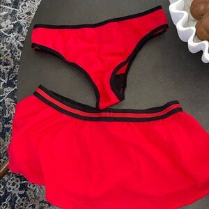 Red and Black Lingerie Set